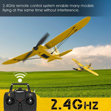 Load image into Gallery viewer, RC Plane Trainer Sport Cub 3CH Remote Control Airplane with Prop Saver, 6-Axis Gyro Stabilizer & 3 Modes to Fly (400mm,Yellow)