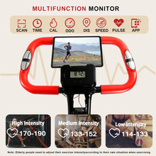 Load image into Gallery viewer, BARWING Stationary Exercise Bike for Home Workout, 5 IN 1 Foldable Indoor Cycling Bike APP-XB01-BR