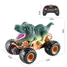 Load image into Gallery viewer, Remote Control Dinosaur Car, 2.4Ghz RC Truck for Toddlers, Electric Hobby RC Car Toys with Light & Sound Spray Birthday
