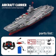 Load image into Gallery viewer, 40CM S19 Remote Controlled Warship Aircraft Carrier Battleship 10km/h 4WD 2.4G RC Boat On Water Lakes Pools Exhibits Models for Boys Kids