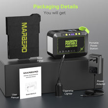 Load image into Gallery viewer, MARBERO Solar Powered Generator 88Wh, 120W Surge with 25W Solar Panel Kit