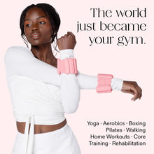 Load image into Gallery viewer, Bala Bangles Wrist & Ankle Weights for Women & Men - 1 lb Adjustable Weighted Bands - Blush