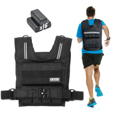 Load image into Gallery viewer, VEVOR Adjustable Weighted Vest, 35lb Weight Vest with Iron Weights, Shoulder Pad, and Reflective Stripe, Body Weight Vest Exercise Set for Men Women, Workout Equipment for Strength Training Running