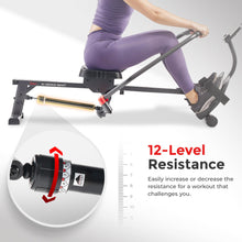 Load image into Gallery viewer, Sunny Health & Fitness Smart Compact Full Motion Rowing Machine