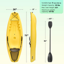 Load image into Gallery viewer, Kayak with Paddle 6.5 FT Recreational Rowing Fishing Boat with Hard Shell Recreational Ocean Kayak Sit-in one Person