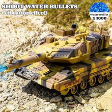 Load image into Gallery viewer, RC Tank That Shoots, 2.4GHz Military Vehicles Model with 360°Rotating Turret, Auto Demo, Sound & Smoke & Light