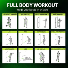 Load image into Gallery viewer, WHATAFIT Resistance Bands, Exercise Bands,Resistance Bands for Working Out, Work Out Bands with Handles for Men and Women Fitness, Strength Training Home Gym Equipment Green