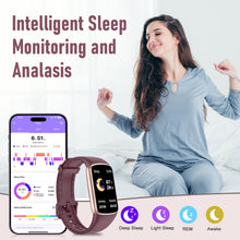 Load image into Gallery viewer, Zeacool Fitness Tracker with 24/7 Heart Rate, Blood Oxygen Sleep Monitor, 123 Sports Modes Calories Smart Watch,IP68 Waterproof Step Counter Activity Trackers Health Pedometer for Women Men Bordeaux