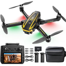 Load image into Gallery viewer, FPV Drone with Camera 4K for Adults, Big Screen on Remote Controller,2 pcs Batteries