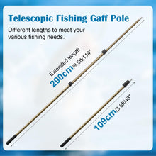 Load image into Gallery viewer, CYFIE Upgraded Telescopic Fishing Gaff, 9.4FT Durable Aluminum Alloy Fishing Gaff Pole with 8mm Screw, Secure Locking Mechanism, Capable for Fish Gig Harpoon Hook Spear, Use for Hunting Fish Frog Mole
