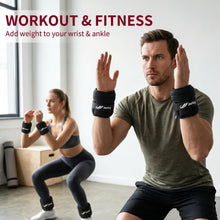 Load image into Gallery viewer, Adjustable Ankle Weights 1-5 LBS 1 Pair Wrist Leg Arm Weights with Removable Weight- Black