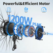 Load image into Gallery viewer, Jasion Roamer Electric Bike for Adults,1200W Peak Motor,28 mph Max Speed,528WH Removable Battery Ebike, Black