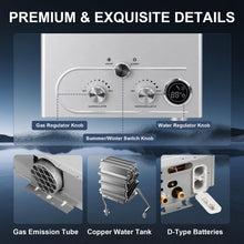Load image into Gallery viewer, PEIXU Portable Propane Water Heater 18L – Outdoor Camping Shower with Digital Display, Tankless Instant Heating for RV, Cabin, Hunting, Off-Grid Use