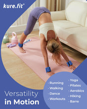 Load image into Gallery viewer, kure.fit Pilates Weight | Wrist & Ankle Weights for Women | Weighted Bangles | 1LB Set of 2-Blue