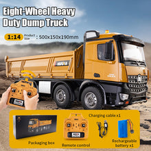 Load image into Gallery viewer, 20-Inch Remote Control Dump Truck 12-Channels 1/14 Scale 13 LBS Load Capacity RC Heavy Duty Metal Construction Vehicles Toy