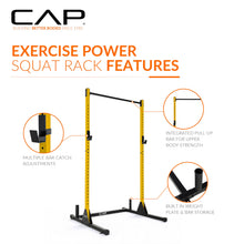 Load image into Gallery viewer, CAP Barbell Power Rack with Pull Up Bar & Attachments - Yellow