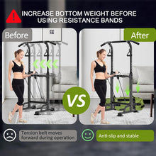 Load image into Gallery viewer, Trlakepreble Power Tower Pull Up Bar,Height Adjustable Multi-functional Home Training Gym Equipment- (Black)