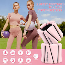 Load image into Gallery viewer, BECOJADDE Ankle Weights Set of 2 (2 lb Each) Adjustable Wrist Weights -Cloud Pink
