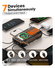 Load image into Gallery viewer, SOARAISE Solar Power Bank 48000mAh Wireless Portable Charger with 4 Cables
