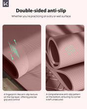 Load image into Gallery viewer, KEEP Non-Slip Large Yoga Mat,Extra Long and Wide Exercise & Fitness Mat( 72"Lx32"Wx7mm Thick) with Free Carrying Strap,Professional TPE Workout Mat for All Types of Yoga, 7mm, Smoky Pink