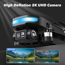 Load image into Gallery viewer, GPS Drone with EIS 2K Camera for Adults, 7.22 inch Screen on Remote Controller,FPV RC Drones with Al Track&Night Shot with Professional GPS,Auto Return Follow Me for Beginner,Long Range Transmission, 2 Batteries 64min Flight Time,Handbag Under 249g