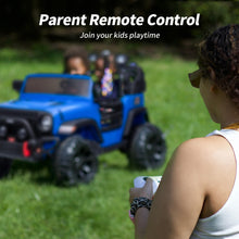 Load image into Gallery viewer, 2 Seater Ride on Toy Car for Kids, 24V 4WD Ride-on Truck Kids Electric Car with Remote Control, 4x200W Motors - Blue