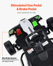 Load image into Gallery viewer, Electric Go Kart, 24V 9Ah Battery, Pedal Go Kart Portable Outdoor Race Toy for Kids Ages 6+, 200W Motor, 7.5 MPH High Speed Drifting Black/White