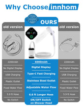 Load image into Gallery viewer, innhom Portable Shower Camping Shower Outdoor Camp Shower Pump, Electric Rechargeable Portable Camping Shower, Powered by Rechargeable Battery