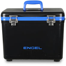 Load image into Gallery viewer, Engel UC19 19qt Leak-Proof, Air Tight, Drybox Cooler and Small Hard Shell Lunchbox for Men and Women in Black with Blue Interior