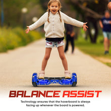 Load image into Gallery viewer, Spider-Pattern Hoverboard for Kids Ages 6-12, with Bluetooth Speaker and LED Lights 6.5" Hover Board, UL2272 Safety Certified (Blue)