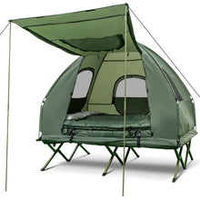 Load image into Gallery viewer, DORTALA 2-Person Tent Cot, Foldable Elevated Camping Tent w/Air Mattress & Sleeping Bag, Portable Dome Camping Tent Cot for Hiking, Camping & Picnic