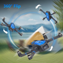 Load image into Gallery viewer, Brushless Motor Drone with 1080P Camera, FPV Drone for Adults, Optical Flow Positioning Headless Mode 90° Motorized Adjustable Lens, Blue