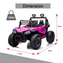 Load image into Gallery viewer, 24V Ride On UTV with Remote Control for Girls Boys, 4X4 4WD Off-Road Ride on Car, Rechargeable Kids Electric Vehicle, Pink
