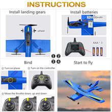 Load image into Gallery viewer, 2 Channel RC Airplane, Ready to Fly, 2.4GHz Remote Control Plane, Easy to Fly Glider for Kids & Beginners (Blue)