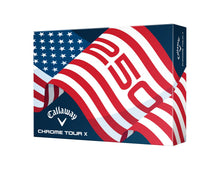 Load image into Gallery viewer, Callaway Golf Chrome Tour X 2026 Golf Balls(USA Stripe,One Dozen)