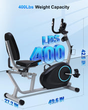Load image into Gallery viewer, Recumbent Exercise Bike for Seniors - 400LB Weight Capacity Recumbent Bikes -Blue