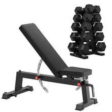 Load image into Gallery viewer, HANDBODE Adjustable Weight Bench for Full Body Workout, 1300 lb Weight Capacity Bench Press Bench of Home Gym Strength Training, Incline Upright Flat Utility Workout Bench with 225 lb Dumbbell Set