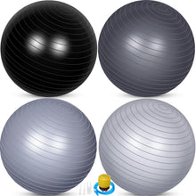 Load image into Gallery viewer, Leyndo 4 Pcs 26 Inch Yoga Exercise Ball Pilates Pregnancy Birthing Fitness Ball -(Gray Black Set)