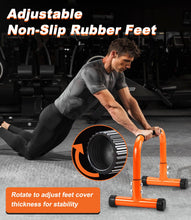 Load image into Gallery viewer, TABEKE Push Up Bar, 12" High Parallettes Bars & Dip Bar - Orange
