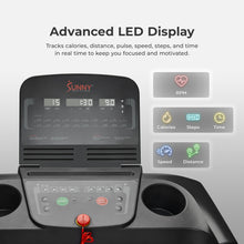 Load image into Gallery viewer, Sunny Health & Fitness Active 400 Smart Auto Incline Treadmill – Foldable Running Machine w/Bluetooth, Wi-Fi, 15-Level Incline, Shock Absorption & SunnyFit Fitness App - SF-T724012