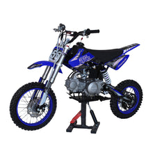 Load image into Gallery viewer, 125CC Dirt Bike (A9 Premium) 4-Stroke Kick Start Manual 4-Speed, 4.5L Fuel Tank, 14"/12" Tires for Youth Adults (Blue)