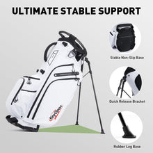 Load image into Gallery viewer, KeyOpen Lightweight Golf Stand Bag, 14 Way Golf Bags with Full Length Dividers for Men Women, Encrypted 900D Weather-Proof Club Carry Bag with Ergonomic Dual Strap, Cooler Pockets, 9 Pockets, White