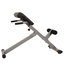 Load image into Gallery viewer, Sunny Health & Fitness 45-Degree Hyperextension Roman Chair with Adjustable Height and Back, Glute, Hamstring, and Ab Workouts Foldable Sit Up Gym Bench for Home, Gray - SF-BH6629