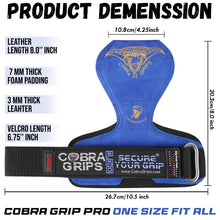 Load image into Gallery viewer, Cobra Grips Weight Lifting Gloves with Adjustable Neoprene Padded Wrist Wraps -(PRO Blue Leather)