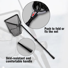 Load image into Gallery viewer, Fiblink Folding Aluminum Fishing Landing Net Fish Net with Extending Telescoping Pole Handle(Extend Length: 44-60 inches-with Larger net)