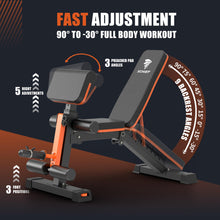 Load image into Gallery viewer, XCHIEF Adjustable Weight Bench - 1000LBS Capacity Heavy Duty Foldable Workout Bench for Full Body Exercise, Flat/Incline/Decline, Bench Press for Home Gym with Preacher Pad & Leg Extension