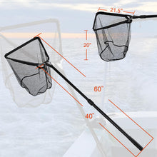 Load image into Gallery viewer, Fiblink Folding Aluminum Fishing Landing Net Fish Net with Extending Telescoping Pole Handle(Extend Length: 44-60 inches-with Larger net)