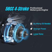 Load image into Gallery viewer, 58CC 4-Stroke Kids Mini Dirt Bike, 8-14 Gas Powered Off-Road Pull Start Motorcycle, Pocket Pit Trail Bikes W/EPA Approved-Green