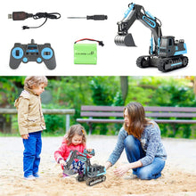 Load image into Gallery viewer, E Remote Control Excavator Toy 2 Batteries Digger Hydraulic Construction Vehicles RC Trucks Toys