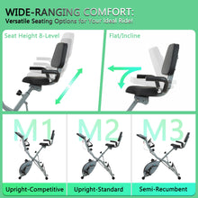 Load image into Gallery viewer, BARWING Stationary Exercise Bike for Home Workout, 5 IN 1 Foldable Indoor Cycling Bike -X2 Grey